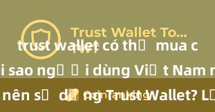 trust wallet có thể mua coin không Tại sao người dùng Việt Nam nên sử dụng Trust Wallet? Lợi ích và rủi ro